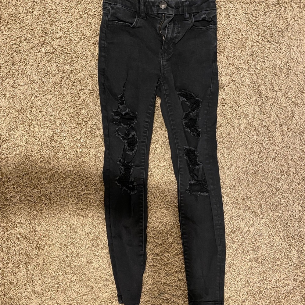 American Eagle skinny jeans, Size: 0, great condition, Color: black